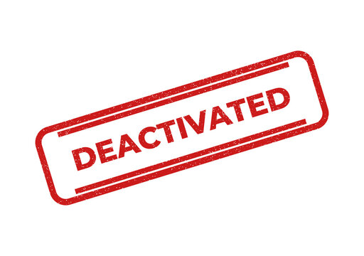 Red deactivated stamp on white background
