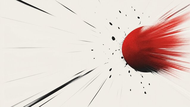 An object being forcefully ejected from the frame with motion trails.