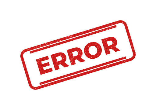 Red error stamp with bold white text