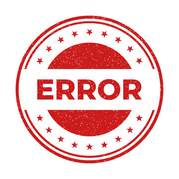 Red error stamp with white text