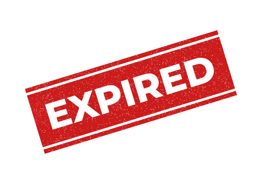 Red expired stamp badge with bold text