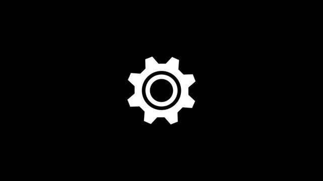 Settings icon animation isolated.