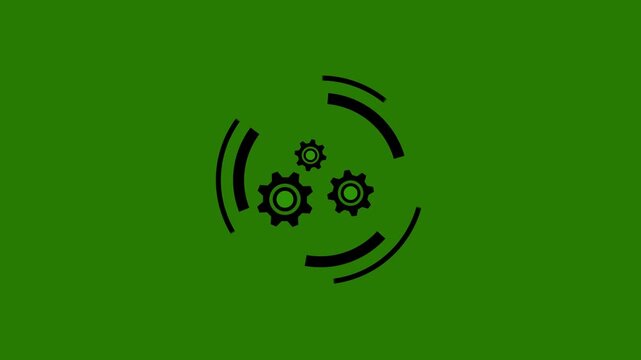 Animated settings line icon. Settings icon animation isolated.