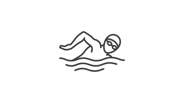 Swimmer performing freestyle stroke in the water.