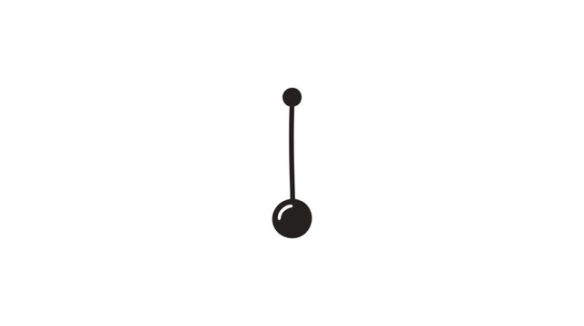 Minimalist black pendulum icon on a plain white background for design and illustration