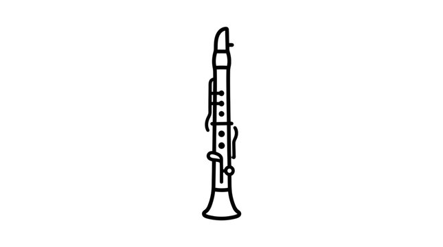 Hand drawn sketch of a wind instrument on white background