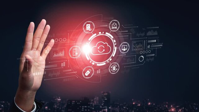 Futuristic Hand Gesture with Technology Interface Representing Cloud Computing and Data Management in a Desktop Environment. Entropy.