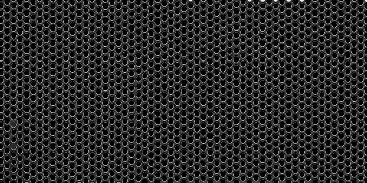 Honeycomb pattern dark gray perforated metal sheet with repeating hexagonal holes