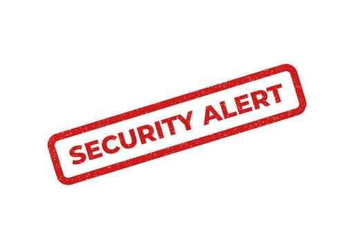 Red security alert stamp with bold text