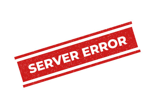 Red server error warning stamp