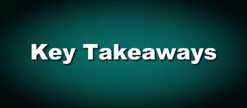 Executive Summary and Critical Insights Key Takeaways Typography Video Loop