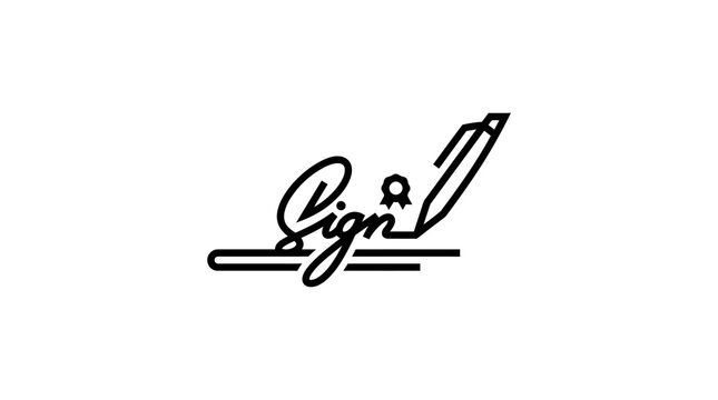 Hand drawn signature with a pencil sketching on a white background