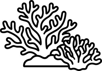Stylized Coral Reef Branching Outline - Vector Art © Brian