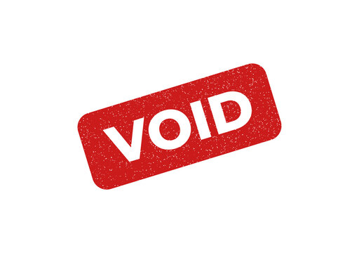 Red void stamp on transparent background