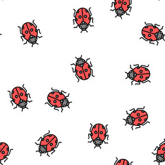 Obraz premium ladybug bug vector seamless pattern ladybug bug sign illustration