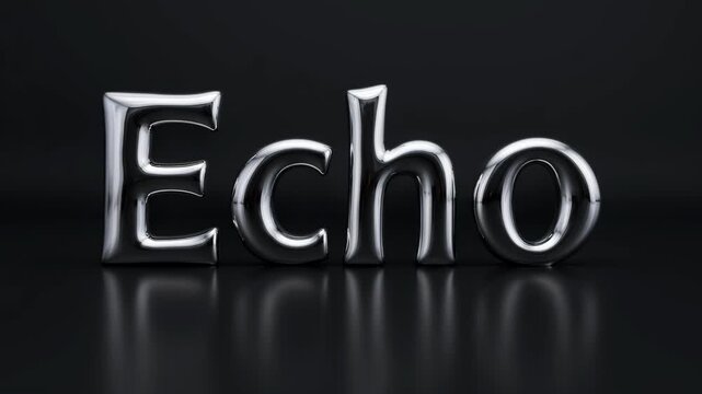 3D Metallic Typography Animation of the Word Echo