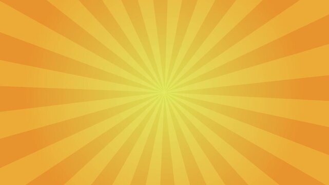Radiating sunburst background with bold striped rays from center. Colorful retro radial beams create energetic motion visual . colorful sunburst motion background video in 4k.