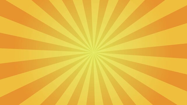 Radiating sunburst background with bold striped rays from center. Colorful retro radial beams create energetic motion visual . colorful sunburst motion background video in 4k.