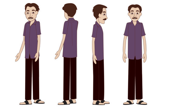 Collection of 2D Animated Character Expression and Pose Sheets
