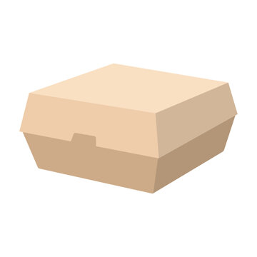 kraft cardboard box for burger isolated on white background
