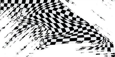 Obraz premium Checkered flag wave on white background design for sport race championship vector illustration.