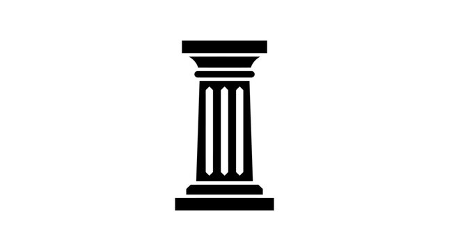 Classical architectural column with fluted shaft and simple capital