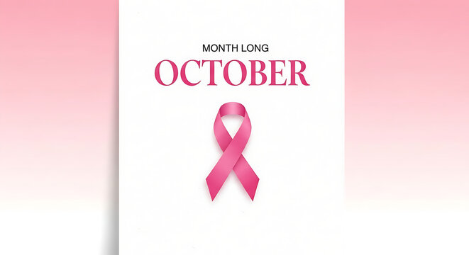 Pink ribbon symbol for breast cancer awareness in October month long campaign transparent background