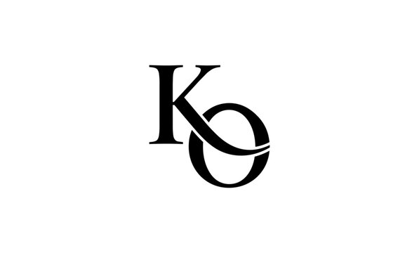 KO initial letters logo or KO monogram