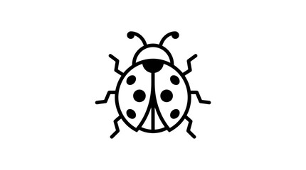 Naklejka premium Simple black outline of a ladybug on a white background