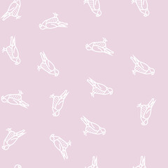 Obraz premium falcon bird vector line seamless pattern falcon bird sign illustration