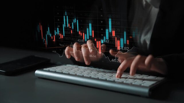 Candlestick chart visualizing financial market trends, investment patterns, price fluctuations, and trading strategy in capital and digital asset markets Marrow