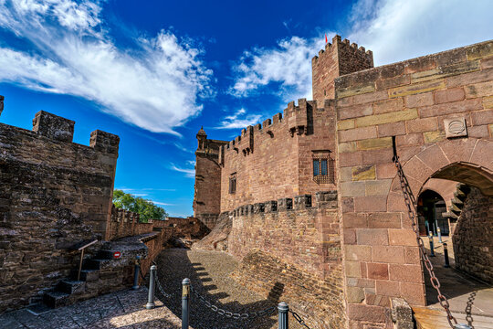 The Basilica and Castle of Xavier, Castillo de Javier, Navarre, Spain.