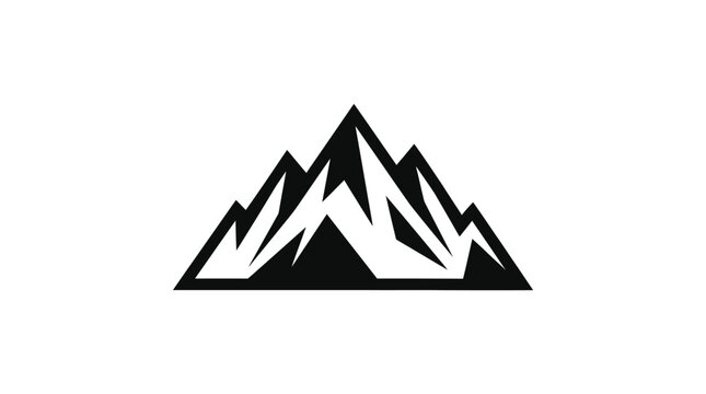 Minimalist black and white mountain range logo design