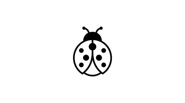 Simple black outline of a ladybug on white background