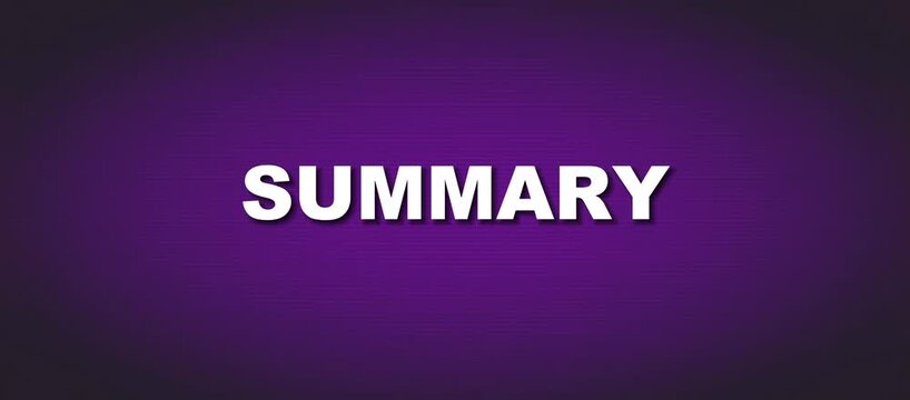 Concise Overview Summary Text Loop for Educational and Business Presentations