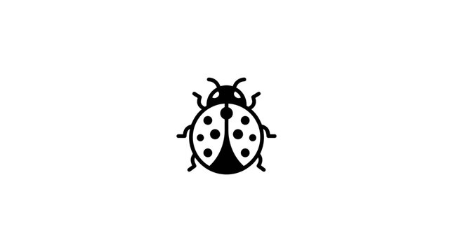 Black and white illustration of a ladybug