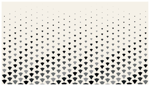 Minimalist gradient halftone pattern with varying triangle shapes on light gray background.