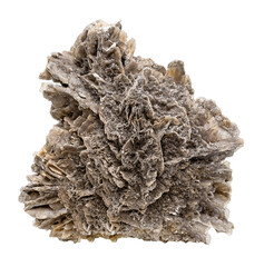 Obraz premium raw gray desert rose calcite cutout on white background