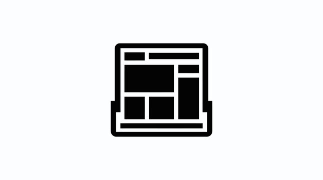 Simple newspaper icon with text blocks on a white background