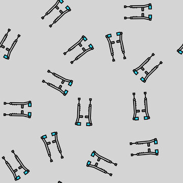 walking crutches fracture injury vector seamless pattern walking crutches fracture injury sign illustration