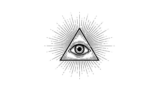 All seeing eye of providence symbol.
