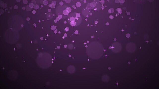 Abstract bokeh background animation with scattered light orbs and small star sparkles on a dark gradient, evoking depth and festive mood