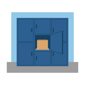 Parcel locker pickup with open compartment