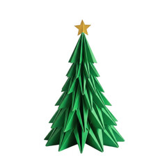 Obraz premium Green Christmas tree decoration with light on top isolated on white isolated on transparent background