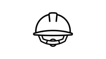 Fototapeta premium Simple line drawing of a construction worker wearing a hard hat