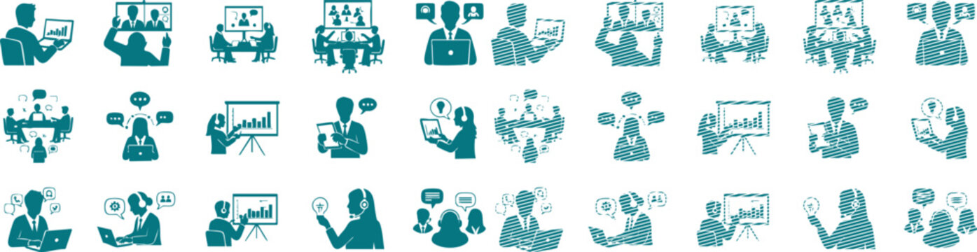 Business communication and collaboration icons