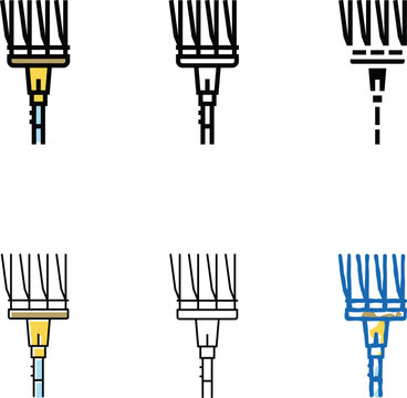 rakes farmer accessory color icon vector. mix rakes farmer accessory sign. isolated symbol