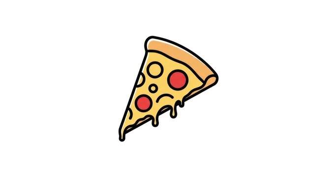 Salami pizza slice with melting cheese