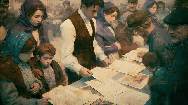 Exploring Immigration Heritage: Vintage Documents and Community Portraits of Multigenerational Ethnicities in Historical Context