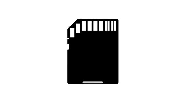 Sd Card Silhouette On A White Background